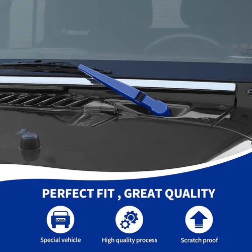Miniatura 4 de RAZPOY JK Limpiaparabrisas frontal y trasero, 3 piezas, compatible con Jeep Wrangler JK JKU 2007-2017, azul