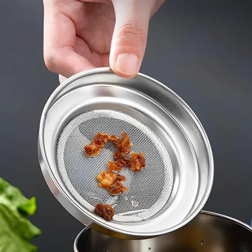 Miniatura 5 de 2 coladores de aceite para freidora de 32 onzas para cocina, olla de filtro de aceite de acero inoxidable con filtro de malla fina, tapa a prueba