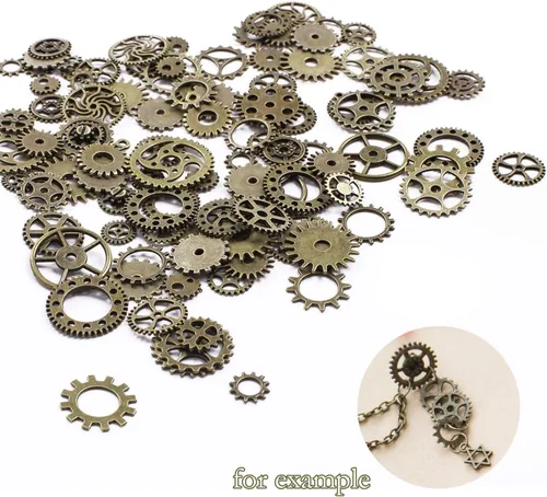 Miniatura 5 de Bihrtc. - 3.53 onzas de mezcla de dijes de esqueleto de metal para manualidades; accesorios y dijes antiguos para hacer pulseras, collares, joyería.