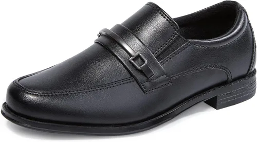 HOMEHOT Zapatos de vestir para niños, mocasines Oxford sin cordones (niños pequeñosniños grandes)