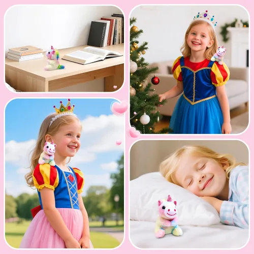Miniatura 4 de Juguetes de peluche con imán de unicornio para el hombro, lindo regalo de peluche para niñas de 3 a 8 años, accesorios de disfraz, regalos para niños