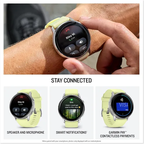 Miniatura 5 de Garmin Venu 4, 1.772 in, reloj inteligente GPS avanzado con rastreador de fitness, pantalla AMOLED de 1.4 pulgadas, linterna incorporada, 12 días