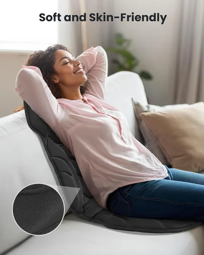 Miniatura 6 de COMFIER Masajeador de espalda con calor, cojín de asiento de masaje por vibración con 8 nodos de masaje y 5 modos, almohadilla de masaje ajustable