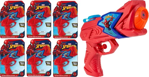 JA-RU Marvel Spiderman - Pistola de agua de juguete (6 pistolas de agua pequeñas), pistolas de agua para niños. Juguetes de piscina de superhéroes.