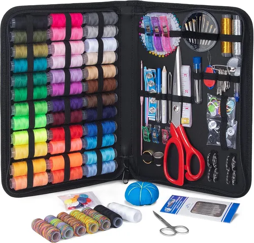 Kit de costura grande para adultos: YUANHANG - Juego de 251 piezas de suministros de costura premium - Kit completo de costura de aguja e hilo para