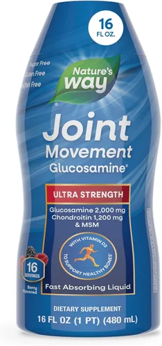 Nature's Way, Glucosamina para el Movimiento Articular de Absorción Rápida, Líquido de Fuerza Ultra, Apoya Huesos Saludables*, Glucosamina Líquida