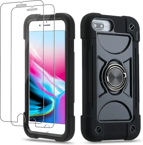 Miniatura 27 de Funda para iPhone Se3/iPhone Se2, iPhone 6/6S, iPhone 7/iPhone 8 de 4.7 pulgadas con soporte de anillo, con 2 protectores de pantalla resistentes