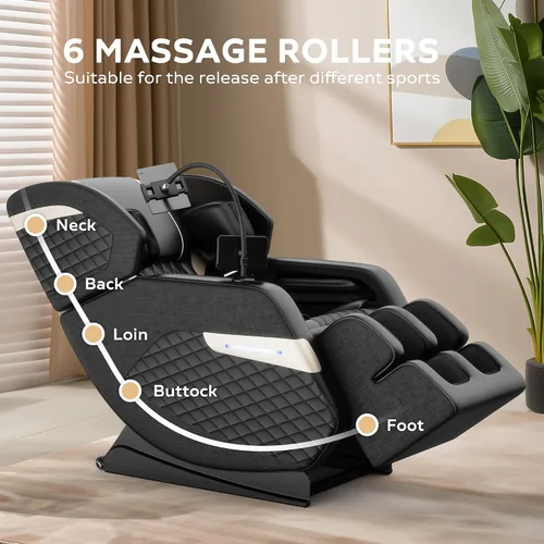 Miniatura 6 de Silla de masaje de cuerpo completo, silla de masaje de gravedad cero con modos automáticos, masaje con bolsa de aire, masaje de pies, calefacción