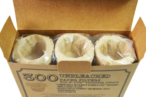 Miniatura 2 de canFly Filtros de papel K-CUP desechables sin blanquear para filtros Keurig de una sola taza compatibles con Ekobrew, EZ-Cup y otros filtros