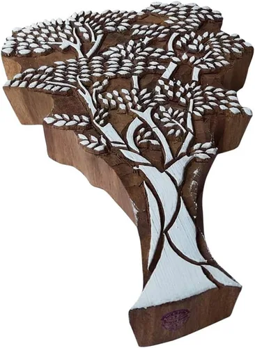 Miniatura 26 de Sello de madera de arcilla Patrón de árbol grande Bloque de impresión grande