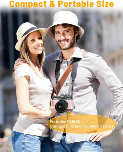 Miniatura 7 de 2024 Actualización VJIANGER Cámara Digital para Fotografía y Videoblogs para YouTube con WiFi, Pantalla Giratoria de 180°, Zoom Digital 16X, Lente
