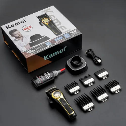 Miniatura 7 de KEMEI 2373 - Cortadora de pelo profesional para hombres, cortadora de pelo inalámbrica con motor de levitación magnética de 8800 RPM, kit de corte