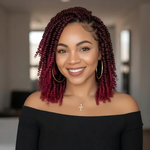 Miniatura 50 de Fulcrum Cabello Passion Twist de 6 pulgadas, 8 paquetes de cabello de ganchillo Passion Twist para mujeres negras, cabello pretrenzado de ganchillo