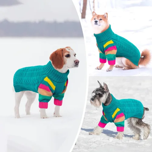 Miniatura 6 de Suéter para perro, cálido, cómodo y grueso para perros de tamaño grande, suéteres de Navidad para perros, suéteres de invierno, suéter de punto