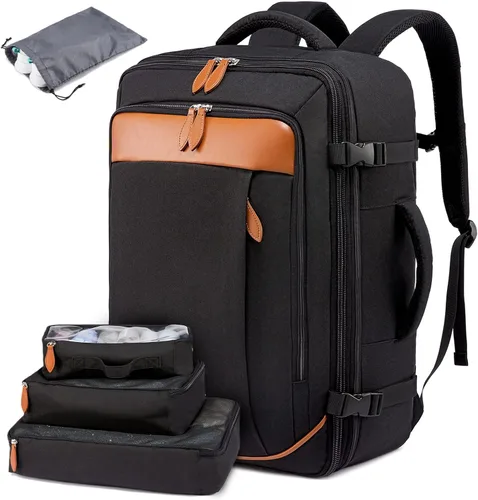 LOVEVOOK Mochila de Mano, Mochila de Viaje Grande de 45L para Mujeres y Hombres Aprobada por Aerolíneas, Mochilas de Maleta Grandes Expandibles Con