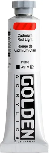 Golden GLDNHB-10902 Pintura Acrílica de Cuerpo Pesado, 2 oz., Rojo Cadmio Claro Luz roja de cadmio