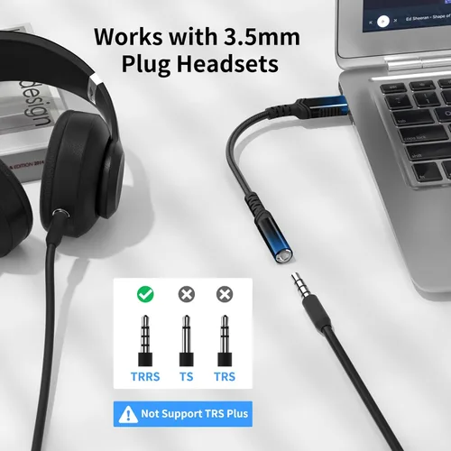 Miniatura 6 de Adaptador de audio USB C a 0.138 in para Motorola Edge+ para iPhone 17 17e Air 16 16e 15 Pro, tipo C macho a hembra Aux Jack Dongle Cable