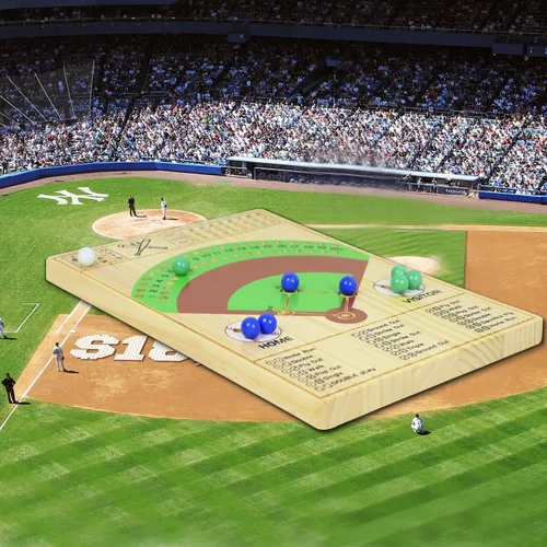 Miniatura 6 de Juego de mesa de dados de béisbol, dados de madera maciza y mármol, divertido juego de mesa de batalla doble para adultos, familia, fiestas