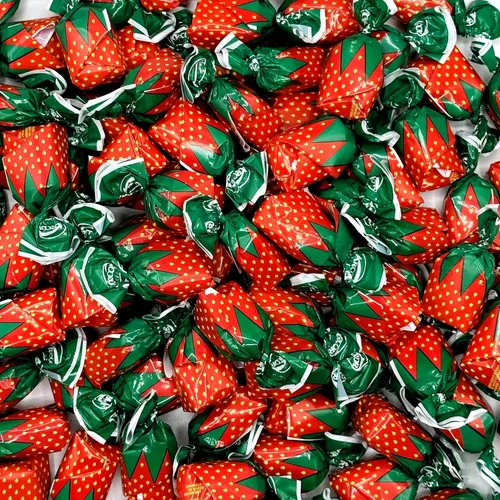 Miniatura 3 de Caramelos duros rellenos de fresa, envueltos individualmente, bolsa a granel de 2 libras (aproximadamente 130 piezas) – Dulces navideños