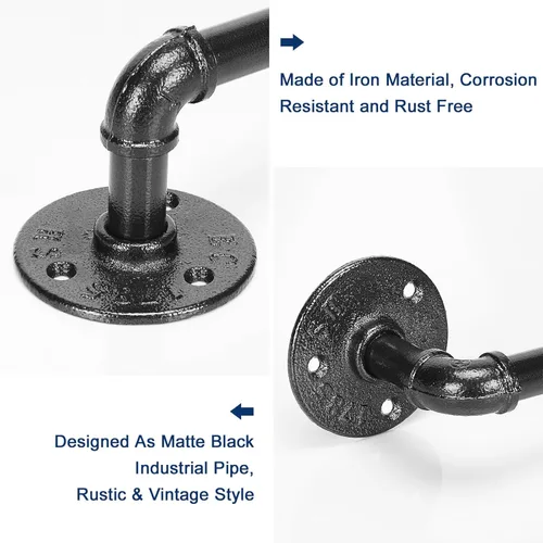 Miniatura 3 de NearMoon Toallero Industrial de Tubería, Accesorio Portador de Toallas de Herrajes de Baño de Servicio Pesado, Soporte de Estante de Toallas de Baño