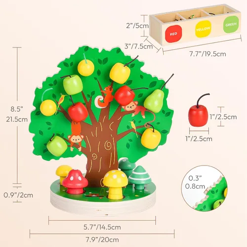 Miniatura 6 de Woodtoe Juguetes de habilidad motora fina para niños pequeños, juguetes sensoriales de madera Montessori para niños pequeños de 3, 4, 5, 6 años