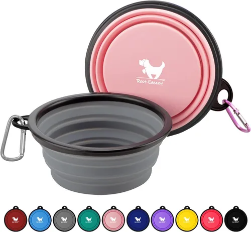 Miniatura 18 de Rest-Eazzzy - Tazones plegables grandes para perros 1000 ml, 2 unidades de fuente de agua portátil para perros, gatos, mascotas, plato plegable