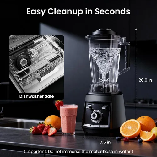 Miniatura 6 de Colarlemo 1800 WP Batidora de batidos para cocina, licuadora grande de 30,000 RPM para batidos, trituradora de hielo y fruta congelada de alta