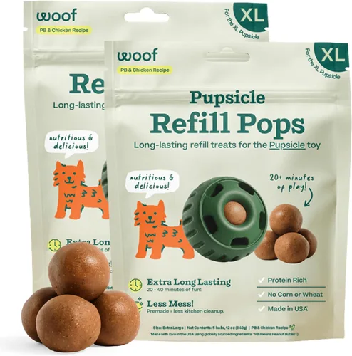 Miniatura 18 de Recargas de paleta para cachorros WOOF, deliciosas golosinas para perros de larga duración, recargas de paleta para perros pre-hechas, ingredientes