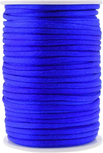 Miniatura 105 de Mandala Crafts Cordón de Satén de Nailon 2mm Cordón Rattail Champagne - 100 Yardas Cordón de Nailon Chino para Nudos Cordón de Seda Cola de Rata
