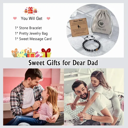 Miniatura 6 de Regalos para marido, hijo, nieto, sobrino, papá, novio, nuevo papá, hermano, padrastro, tío, te amo en 100 idiomas, pulsera ajustable para hombres