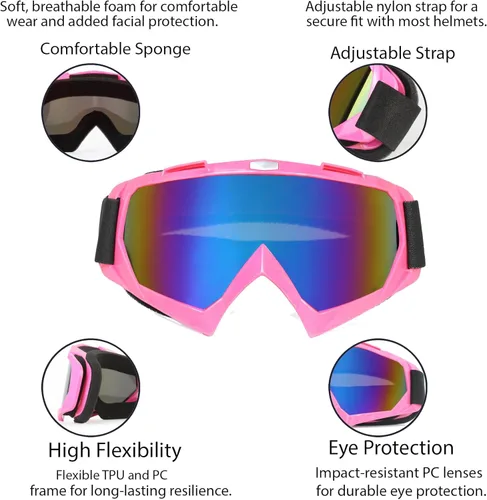 Miniatura 7 de Gafas de motocross – Resistente al viento, motocicleta, ATV, equitación, motocross, gafas de esquí para hombres, mujeres y jóvenes