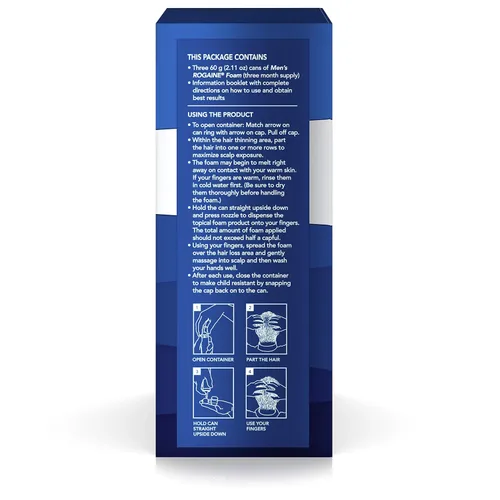 Miniatura 7 de Rogaine Espuma de crecimiento para hombre 5% sin perfume 3 meses (paquete de 2)