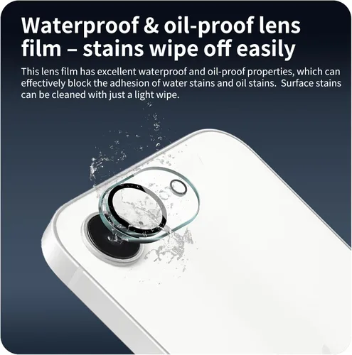 Miniatura 5 de Paquete de 4 protectores de lente de cámara para iPhone 17e/16e, protector de pantalla de vidrio templado 9H, claridad HD, antiarañazos, compatible