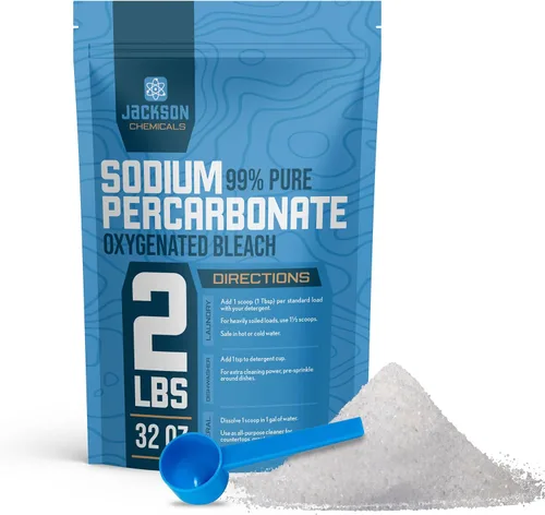 Percarbonato de sodio de 2 libras - Potenciador de ropa sin cloro, removedor de manchas y olores ecológico, limpiador multiusos, polvo blanqueador