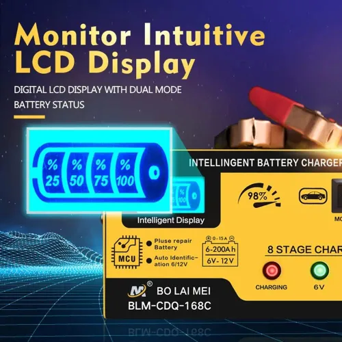Miniatura 6 de Cargador de batería para auto de 6V y 12V, cargador de goteo inteligente de 15A, mantenedor, cargador de batería de ciclo profundo con reparación