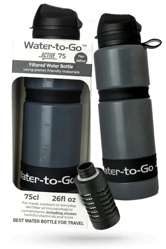 Miniatura 8 de Paquete de botella de filtro de agua para senderismo con 2 filtros adicionales, purificador de agua compacto para exteriores de 18.5 onzas líquidas