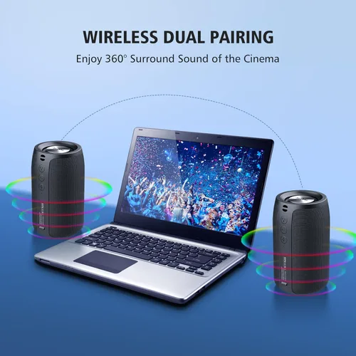 Miniatura 5 de ZEALOT Altavoces Bluetooth portátiles, altavoz inalámbrico, S32 Samll altavoz al aire libre, impermeable IPX5, emparejamiento Camuflaje