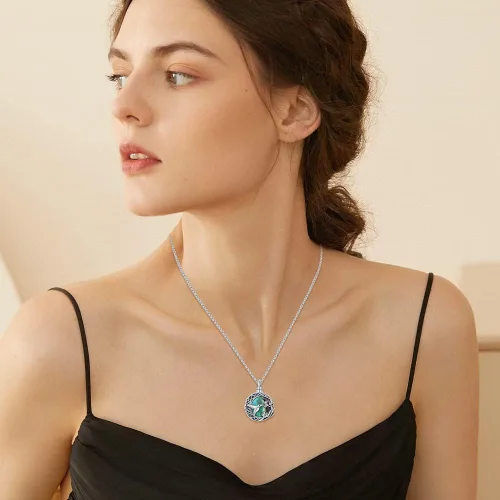 Miniatura 5 de JUSTKIDSTOY Collar con colgante de colibrí de plata esterlina S925 con flores, pájaros, animales, joyería de regalo para mujer
