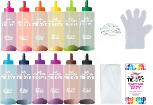 Miniatura 3 de Tulip One-Step Tie-Dye Kit 12 botellas grandes de color arcoíris de 4 onzas Manía