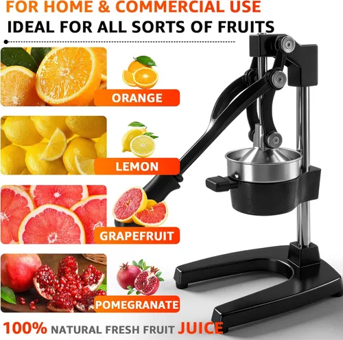 Miniatura 5 de Exprimidor manual de frutas - Exprimidor manual de frutas – Exprimidor de cítricos de hierro fundido sin esfuerzo para el hogar – Acero inoxidable