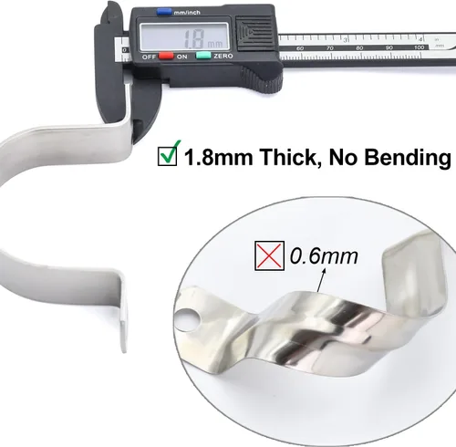 Miniatura 4 de 6 piezas Abrazadera de Conducto 2-3/8" 304 SS Soporte de Tubo Bracket en U, Abrazaderas de Tubo para Cable/Tubería de Agua/Tubería, Abrazadera
