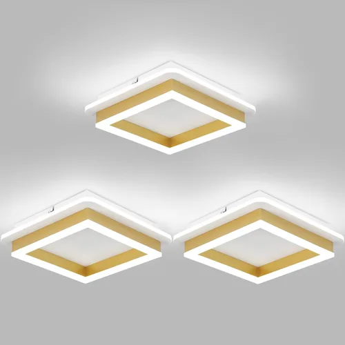 Miniatura 25 de CANEOE Luz de Pasillo Cuadrada de 24W, Moderna Luz de Techo LED de Montaje al Ras, Luces de Acrílico Blanco Cerca del Techo para Dormitorio Comedor
