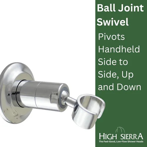 Miniatura 5 de High Sierra® - Soporte de pared de metal sólido para cabezales de ducha de mano - Acabado dorado cepillado