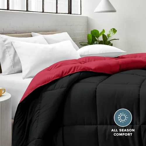 Miniatura 9 de Bare Home - Edredón individual o individual extra largo, colores reversibles, pluma de ganso sintética, ultrasuave, serie 1800 de primera calidad