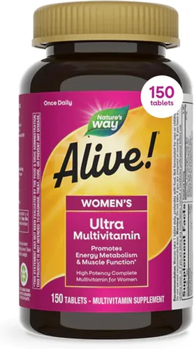 Miniatura 9 de Nature's Way Alive! Multivitaminas diarias ultra para mujer, fórmula de alta potencia, promueve el metabolismo de la energía y la función muscular*