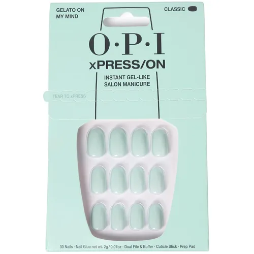 Miniatura 16 de OPI xPRESS/ON Press on Nails Short Round Classic, Long Almond & Coffin Shape Press-On Professional Nail Art Kit Zapatilla de cristal Velvet White
