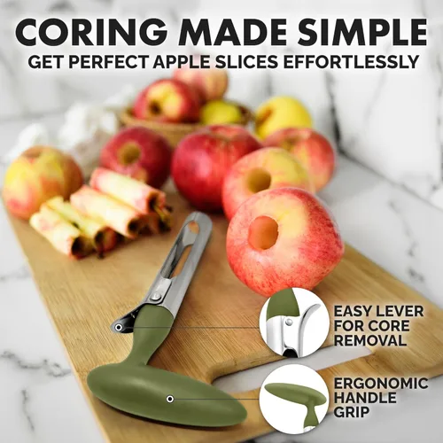 Miniatura 7 de Zulay Kitchen Herramienta Premium para Deshuesador de Manzanas - Hojas Ultra Afiladas de Acero Inoxidable y Serradas para Cortar Fácilmente - Fácil
