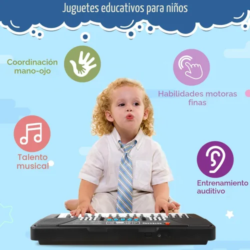 Miniatura 4 de Teclado de piano mejorado de 37 teclas para niños, juguetes musicales de 3 a 5 años, teclado para principiantes, piano con micrófono para niños