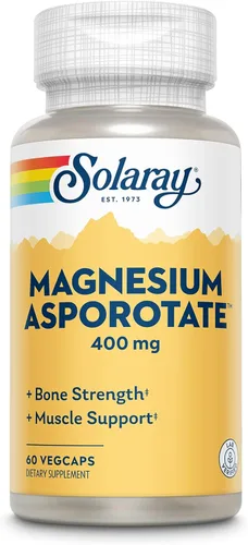 Solaray Asporotato de magnesio 400 mg, aspartato, orotato y citrato complejo, corazón sano, músculo, nervio y función circulatoria apoyo 180ct (60