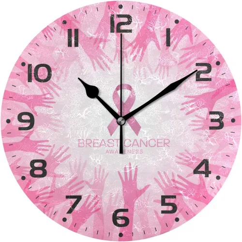 Miniatura 14 de Naanle Reloj de pared acrílico con estampado de purpurina rosa brillante, diseño de princesa para niña, redondo, cuadrado, diamante, pintura al